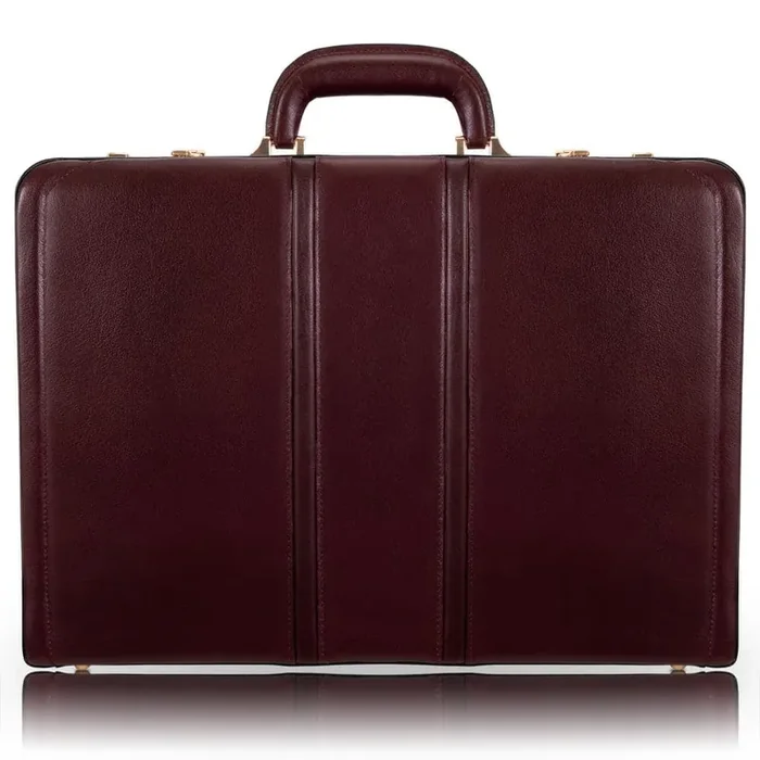 4.5 in. Coughlin Burgundy Top Grain Cowhide Leather Expandable Attached Briefcase