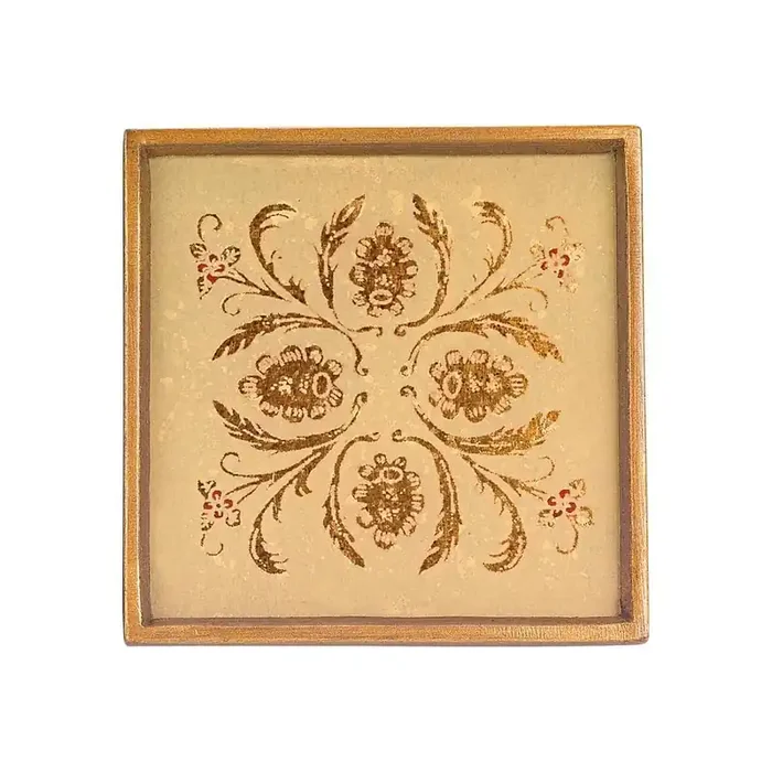 4 in. 4-Piece Square Classic Sand Coaster Set