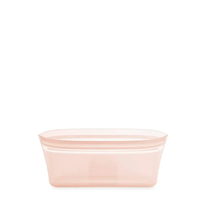 4 oz. Peach Reusable Silicone Snack Bag Zippered Storage Container