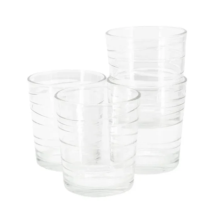 4-Piece 13.2 oz. Swirl Double Old-Fashioned Glassware Set