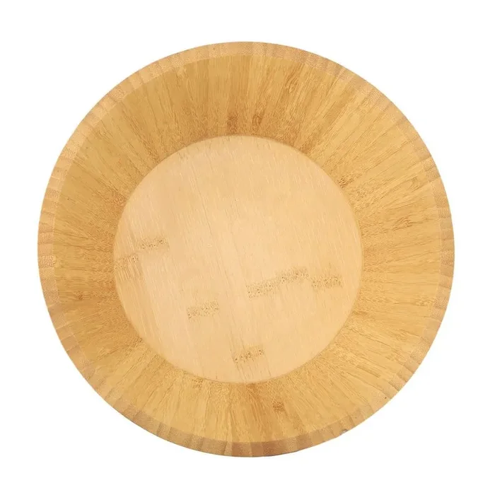 4 Piece 8 in. 40 fl. oz. Light Brown Bamboo Wood Serving Bowl Set
