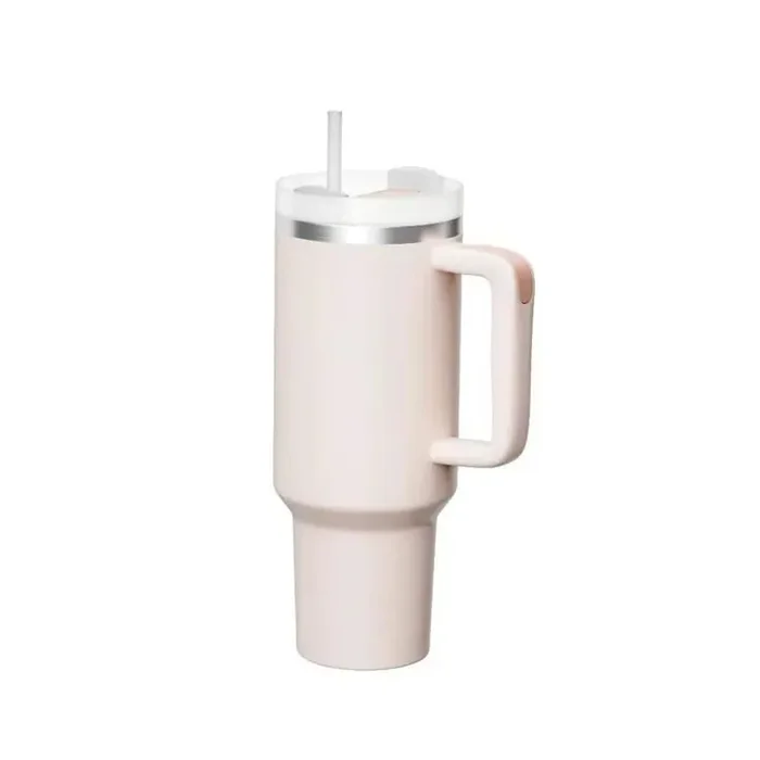 40 oz tumbler with handle Travel Mug Straw Covers Cup with Lid Insulated Quencher Stainless Steel