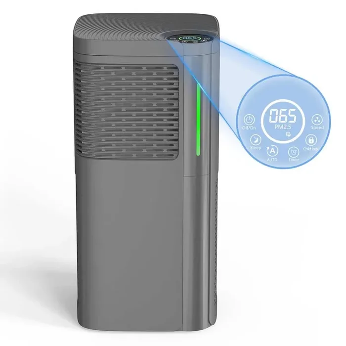 4000 sq. ft. HEPA-True Personal Console Air Purifier in Blacks, Activated Carbon, 99.97% Cleaner, 445CFM for Large Room