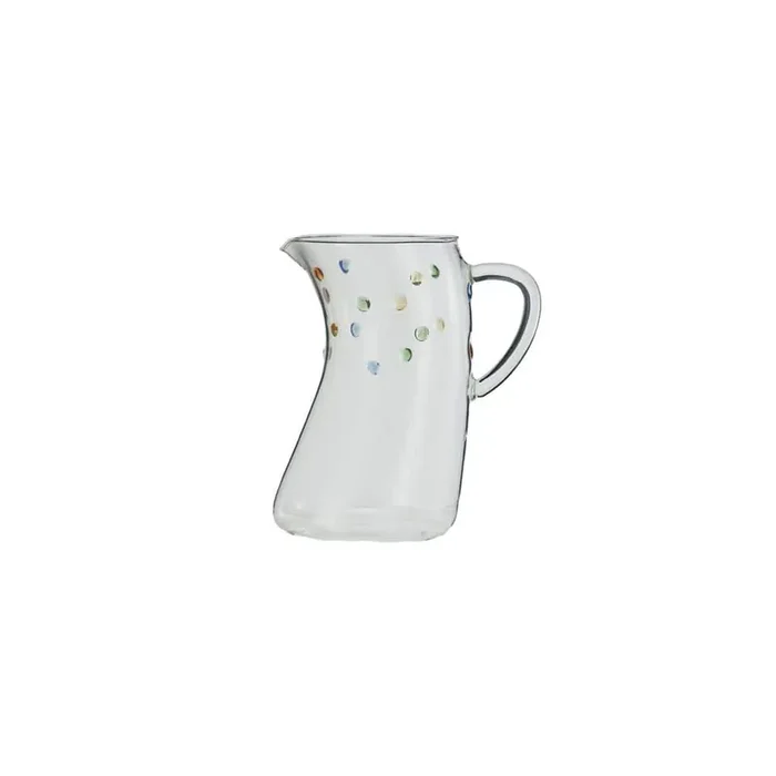 42 fl. oz. Clear Artisanal Borosilicate Glass Pitcher with Raised Dots