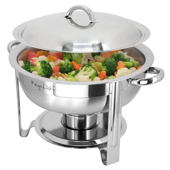 5.3 qt. Round Stainless Steel Professional Chafing Dish/Food Warmer/Buffet Server Serving Trays
