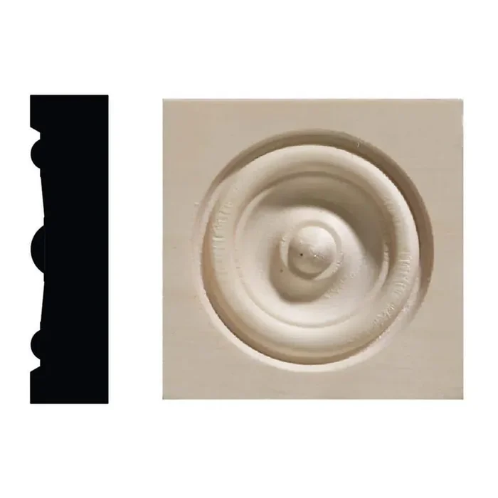 5/8 in. x 2-1/2 in. x 2-1/2 in. White Hardwood Corner Block Moulding