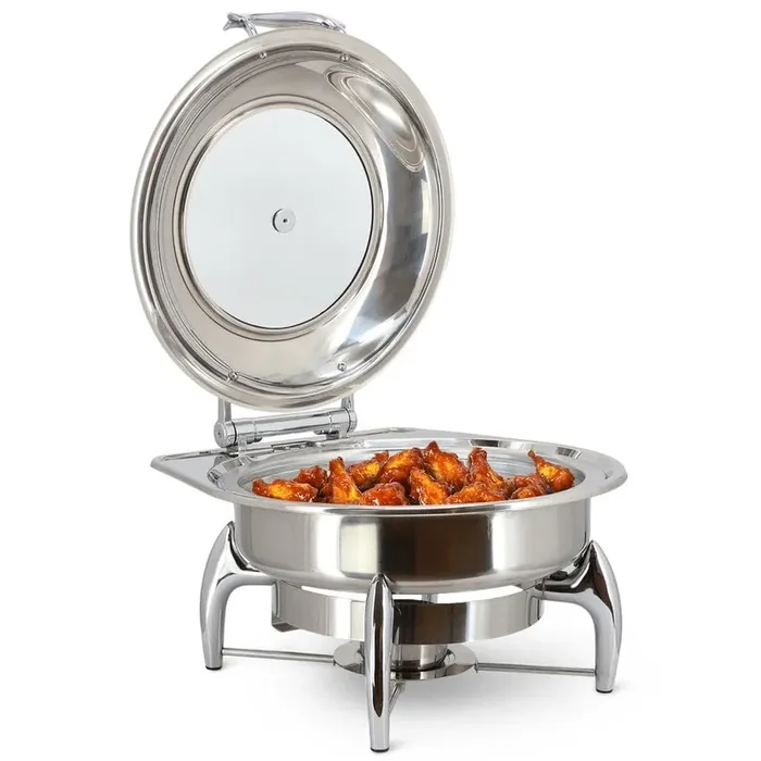6.3 qt. Stainless Steel Round Professional Chafing Dish/Food Warmer/Buffet Server Serving Dish
