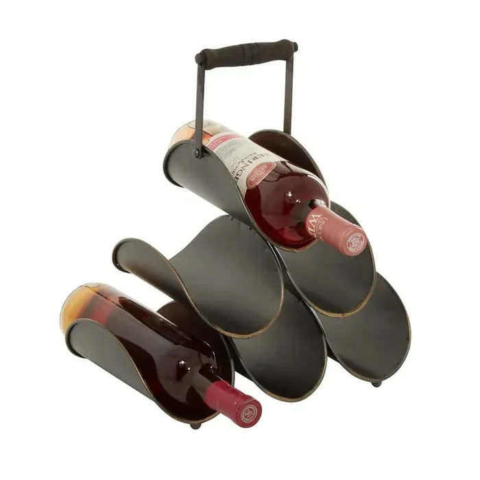 6- Bottle Black Wine Rack