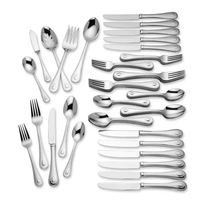 65-Piece 18/10 Stainless Steel French Perle Flatware Set (Service for Set for 12)