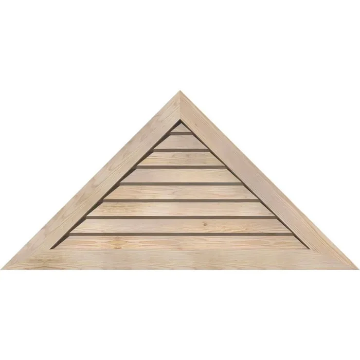 68.875″ x 31.5″ Triangle Unfinished Smooth Pine Wood Paintable Gable Louver Vent Non-Functional