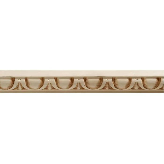 681-4WHW .562 in. D X 1in. W X 47.5 in. L Unfinished White Hardwood Egg & Dart Embossed Trim Moulding