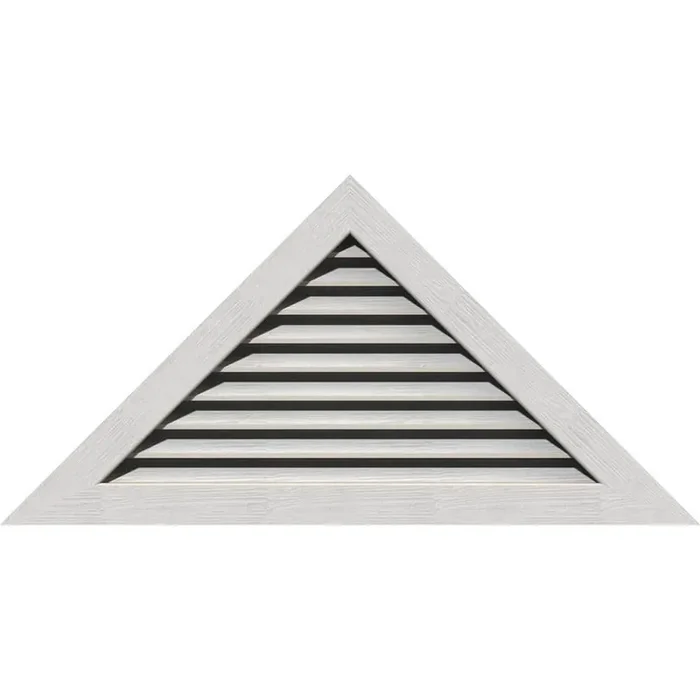 69.125″ x 17.375″ Triangle Primed Rough Sawn Western Red Cedar Wood Gable Louver Vent Functional