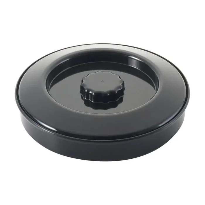 7.5 in. W x 3.0 in. H x 7.5 in. D Black Polypropylene Tortilla Warmer Serving Tray with Lid