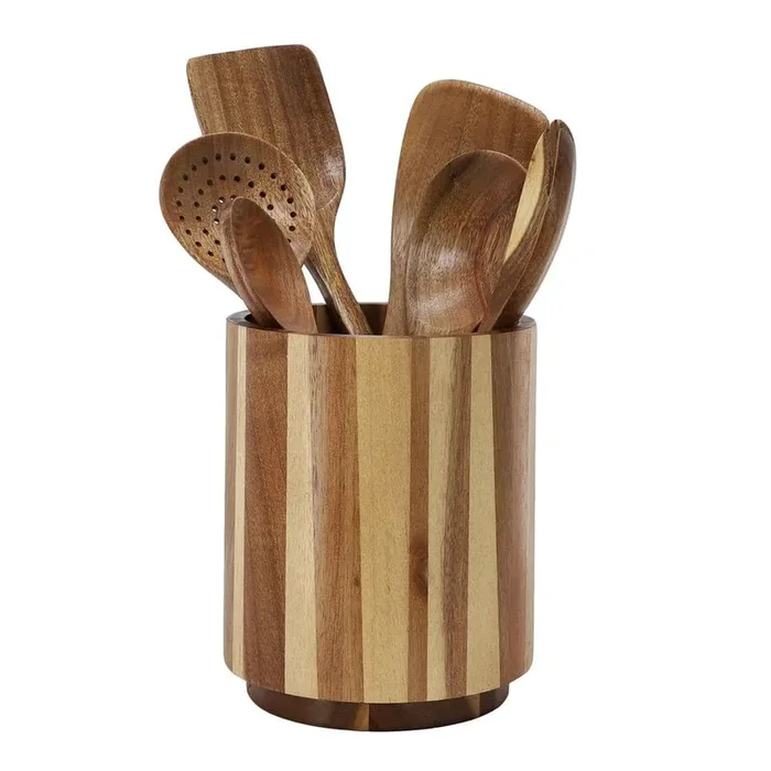 7 Piece Acacia Wood Kitchen Cooking Utensil Set