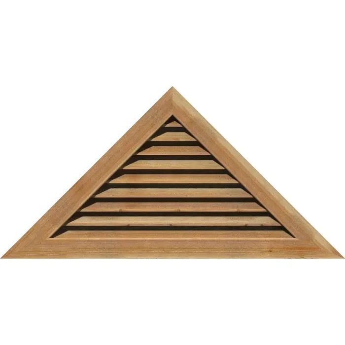 72.875″ x 33.375″ Triangle Unfinished Rough Sawn Western Red Cedar Wood Gable Louver Vent Functional