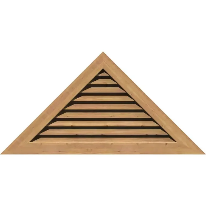 73 in. x 15.25 in. Triangle Unfinished Smooth Western Red Cedar Wood Built-in Screen Gable Louver Vent