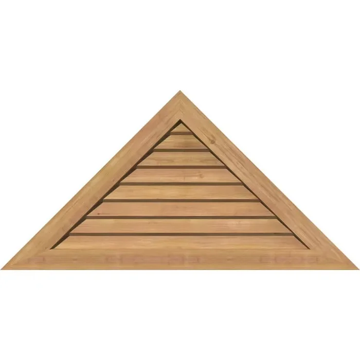 74.5″ x 21.75″ Triangle Unfinished Smooth Western Red Cedar Wood Gable Louver Vent Decorative