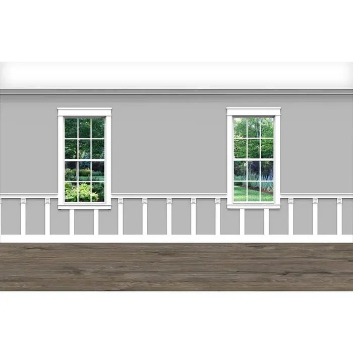 .75 in. D x 32 in. W x 92 in. L Unfinished Aspen Wood Breanna Wainscot Kit Panel Moulding