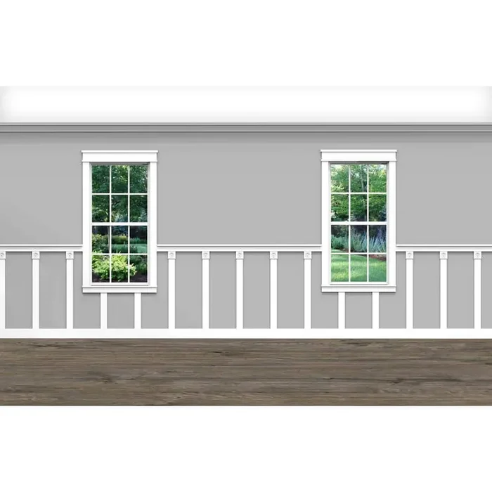 .75 in. D x 44 in. W x 92 in. L Unfinished Aspen Wood Bryson Wainscot Kit Panel Moulding