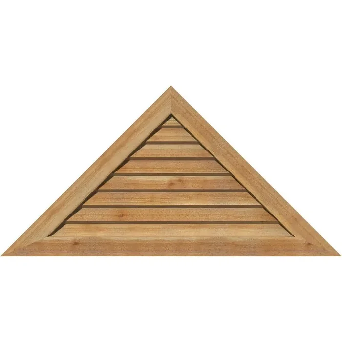 76.875″ x 35.25″ Triangle Rough Sawn Western Red Cedar Wood Gable Louver Vent Non-Functional