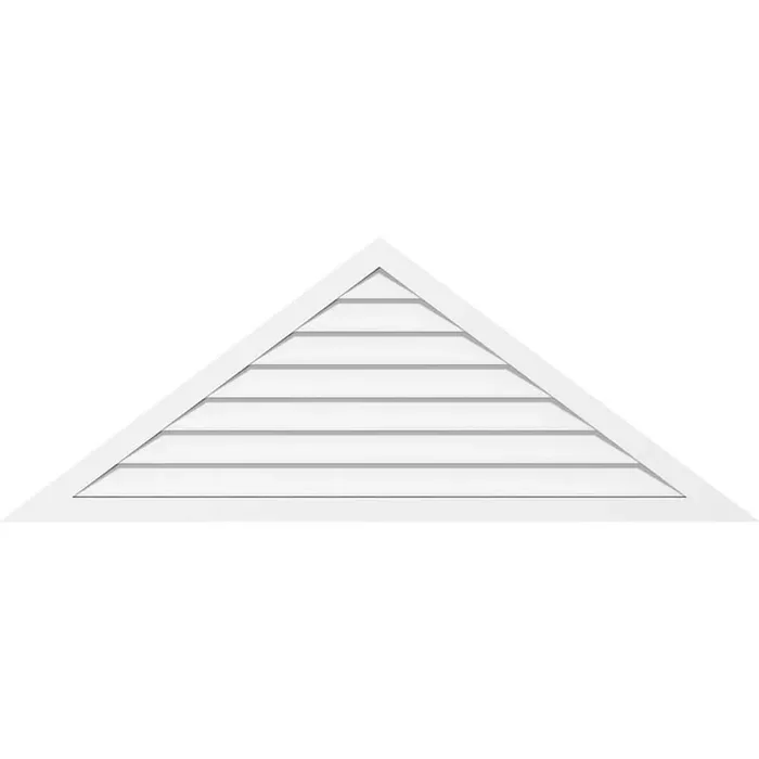 76 in. x 31-5/8 in. Triangle Surface Mount PVC Gable Vent 10/12 Pitch Decorative with Brickmould Frame