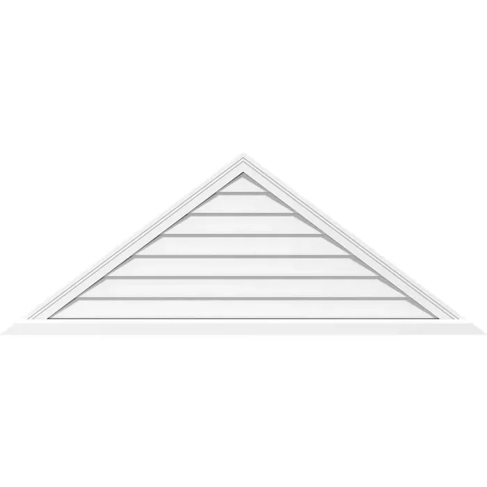 76 in. x 34.875 in. Triangle White PVC Paintable Gable Louver Vent Non-Functional