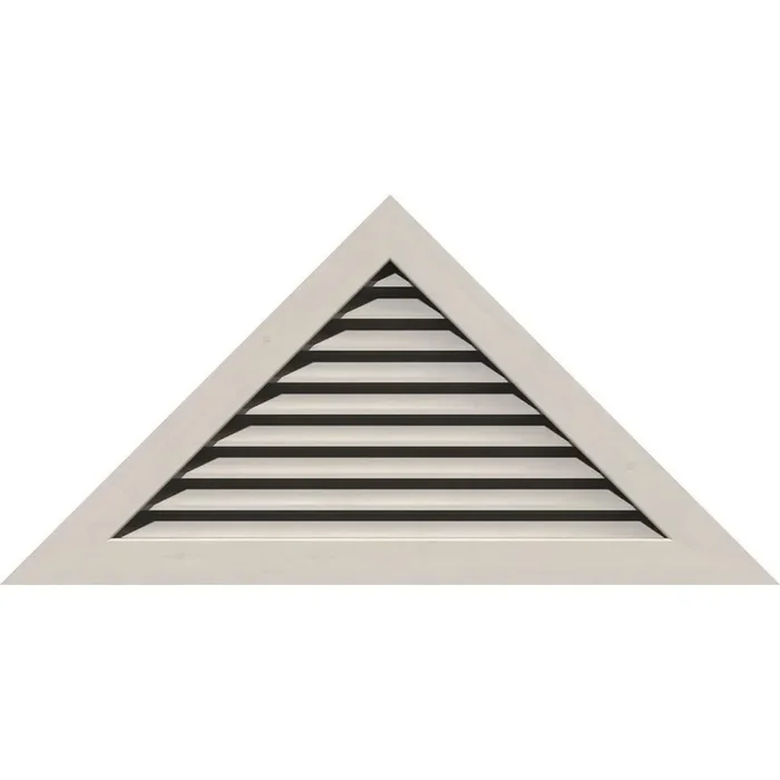 77.125 in. x 19.375 in. Triangle Primed Smooth Western Red Cedar Wood Built-in Screen Gable Louver Vent