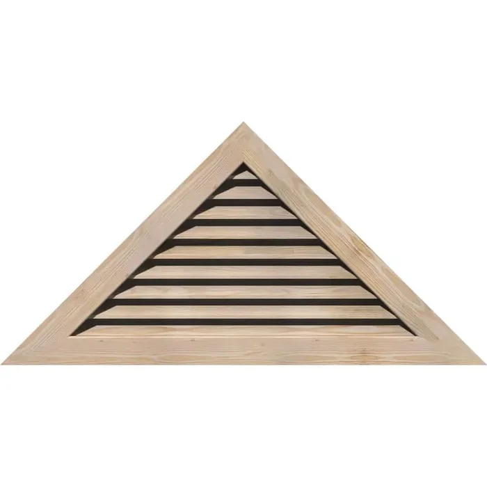 79″ x 29.625″ Triangle Unfinished Smooth Pine Wood Gable Louver Vent Functional