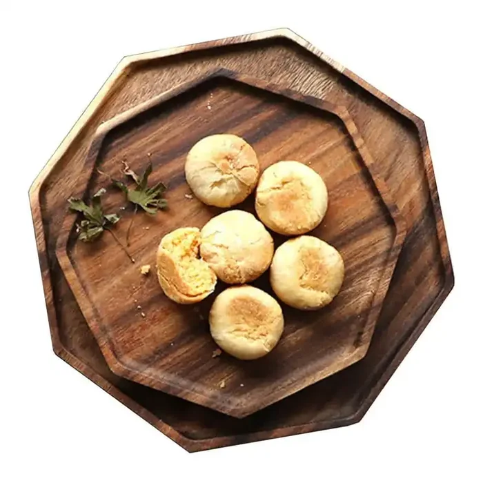 8-10 in. Brown Acacia Wood Trays Serving Platters Serving Tray Decoration Bread Charcuterie Board Fruit Platters