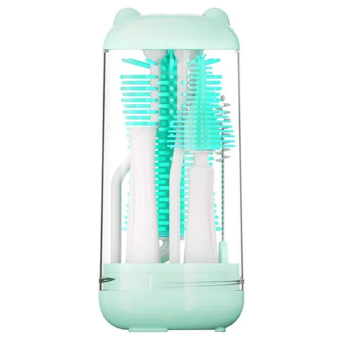 8.8 in. Baby Bottle Brush Cleaning Kit with Straw Brush Nipple Brush Drying Racks Travel Essentials 6-Pack