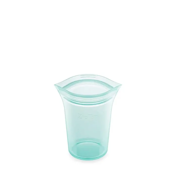 8 oz. Teal Reusable Silicone Small Cup Zippered Storage Container