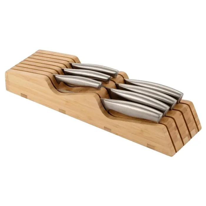 8-Piece Stainless Steel Knife Set, with Japanese Stainless Steel Slotted Blades