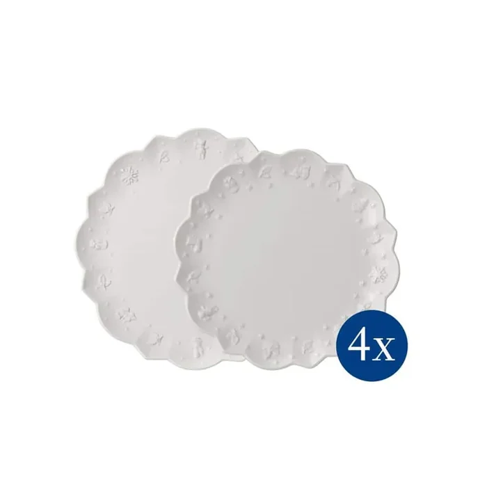 8 Piece Toys Delight Royal White Porcelain Dinnerware Set Service for 4