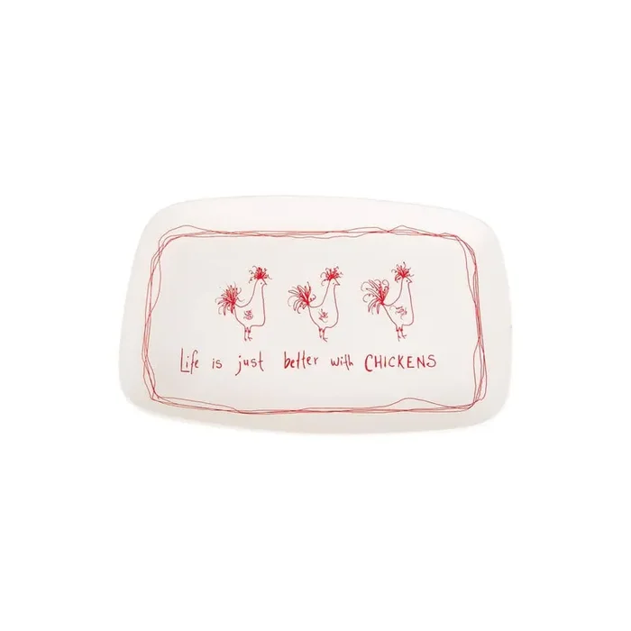 “Life is Just Better with Chickens” Stoneware Platter