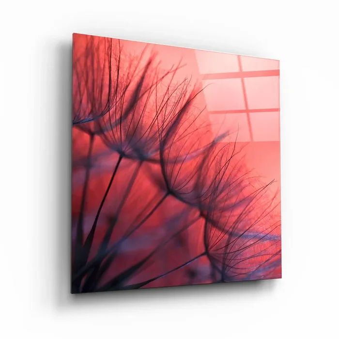 ・”Flower & Sunset”・Glass Wall Art