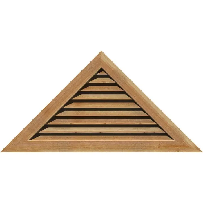84.5″ x 28.125″ Triangle Rough Sawn Western Red Cedar Wood Paintable Gable Louver Vent Functional
