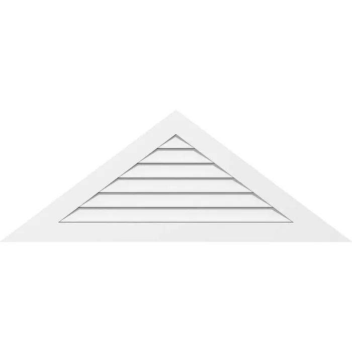 84″ x 35″ Triangle Surface Mount PVC Gable Vent 10/12 Pitch Functional with Standard Frame