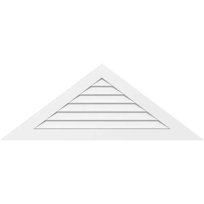 84 in. x 42 in. Triangle Surface Mount PVC Gable Vent 12/12 Pitch Decorative with Standard Frame