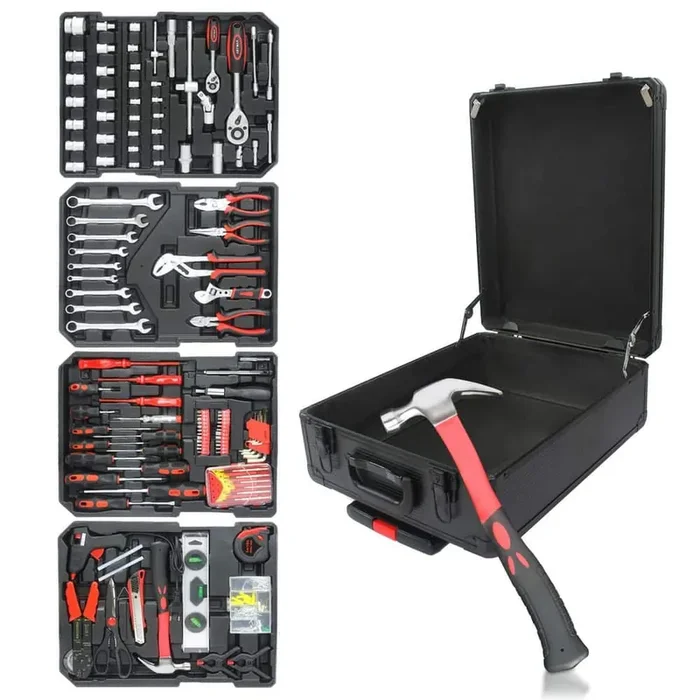 899-Piece Home Repair Tool Set Tool Box Storage Box with 4-Drawers in Black