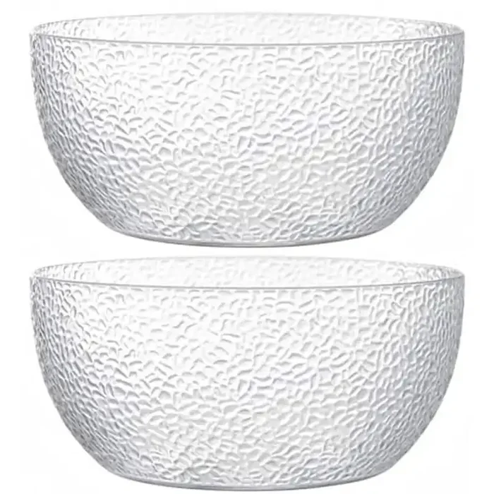 9.5 in. 130 fl. oz. Clear Transparent Acrylic Salad Bowls Serving Bowls Break-Resistant for Parties Set of 2