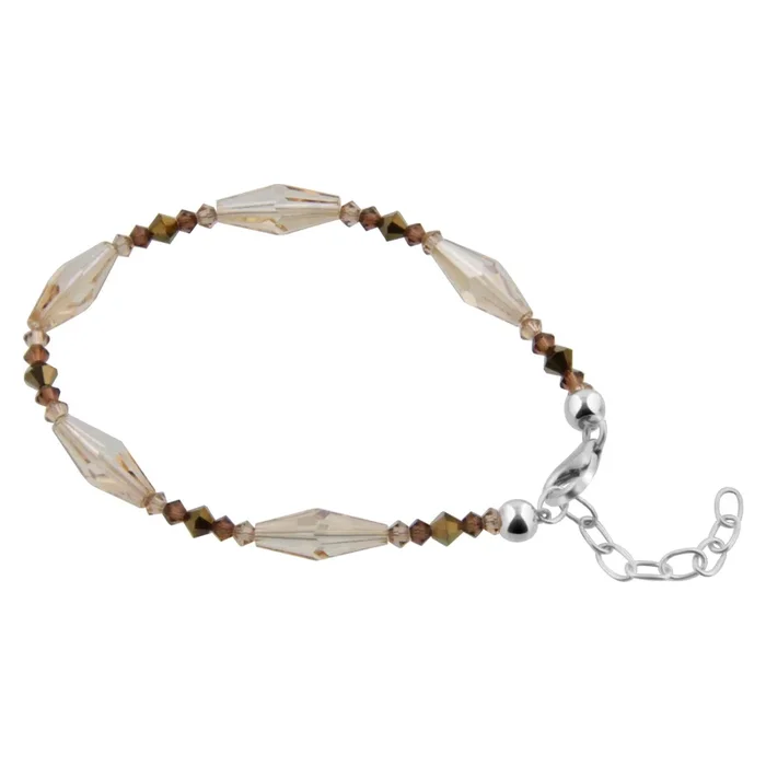 .925 Sterling Silver Bracelet with Bicone Austrian Crystals – GBG22 – Gem Avenue