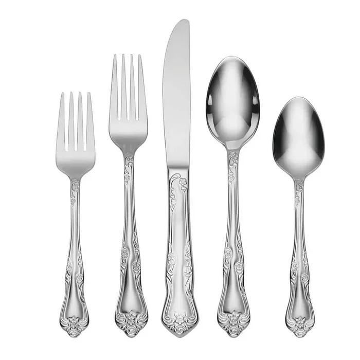 Azalea 20-Piece Silver 18/0-Stainless Steel Flatware Set (Service for 4)