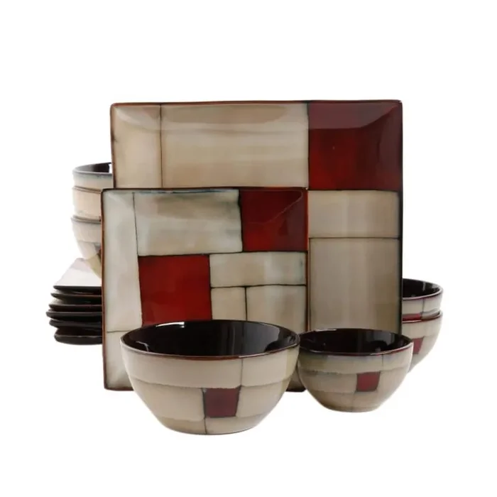 Azeal 16-Piece Casual Beige Stoneware Dinnerware Set (Service for 4)