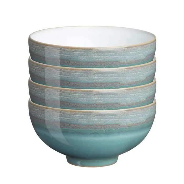 Azure 5 in. 4-Piece Turquoise Coast Rice Bowl Set