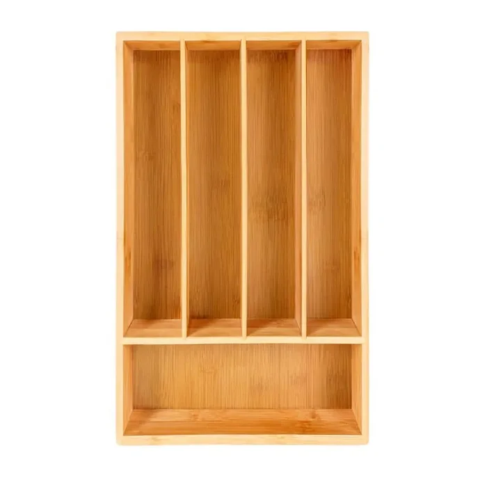 Bamboo Flatware Organizer, 5-Slot, 8.25 in. x 13.5 in.