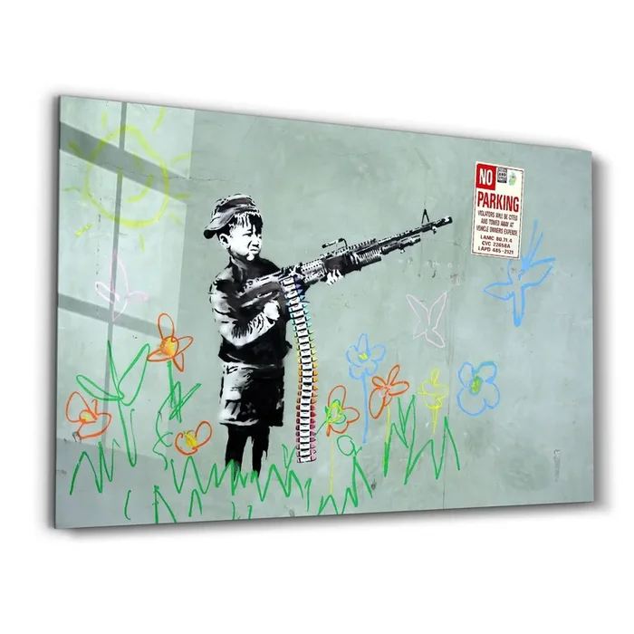 Banksy – No Parking | Glass Wall Art