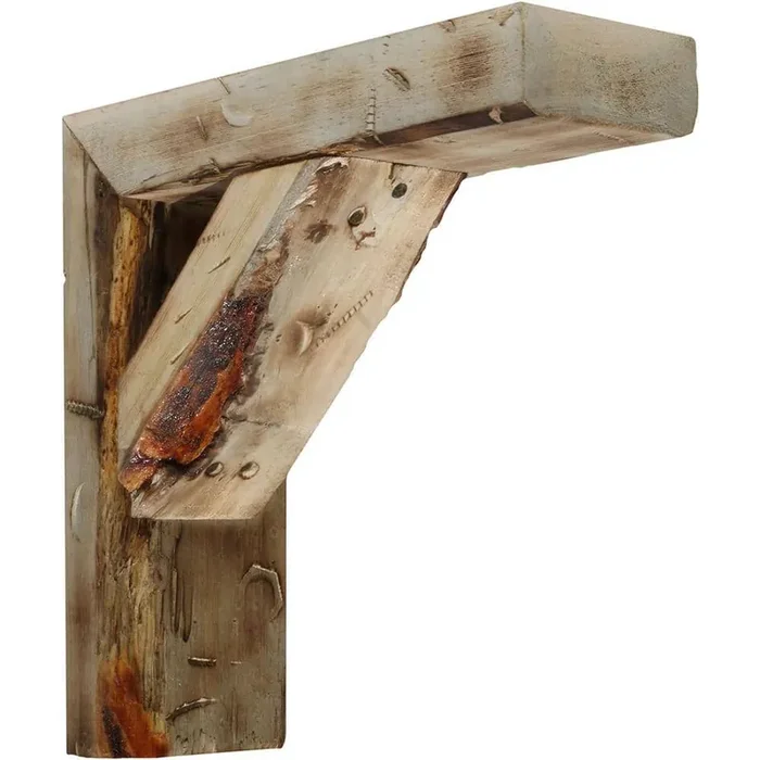 Barnwood Solid Wood Decor 3-1/2 in. W x 10 in. H x 8 in. D Vintage Farmhouse Natural Barnwood Bracket (Case of 2)