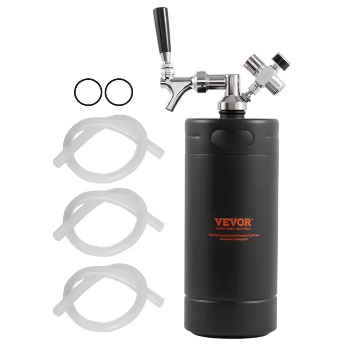 Beer Growler Tap System 128 oz. 4L Mini Keg 304 Stainless Steel Pressurized Beer Growler Keg Growler