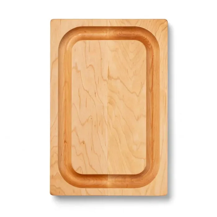 Block 8 in. x 12 in. Rectangular Maple Wood Edge Grain Reversible Cutting Board with Deep Juice Groove