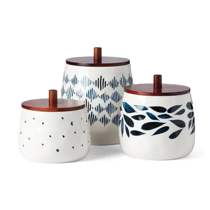 Blue Bay 3 -Piece Porcelain Canister Set